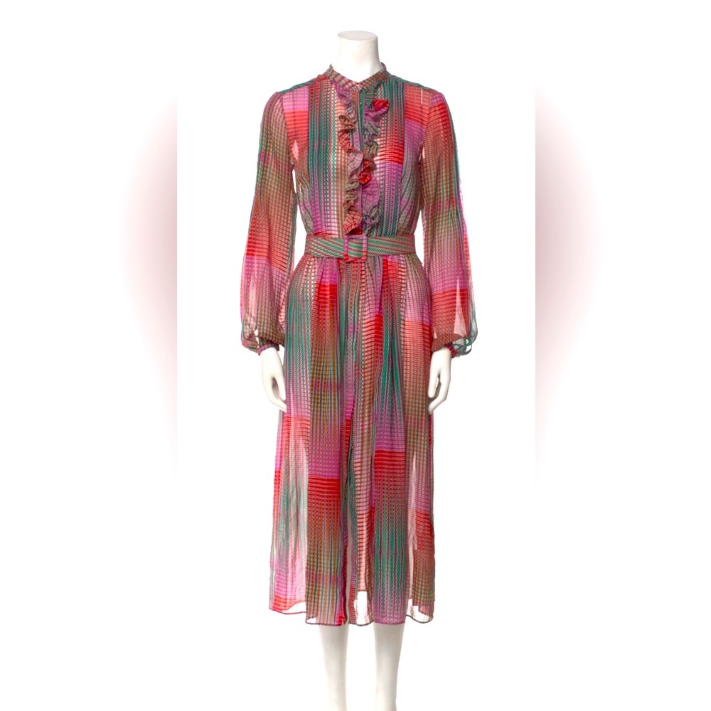 Saloni silk midi length dress US size 6